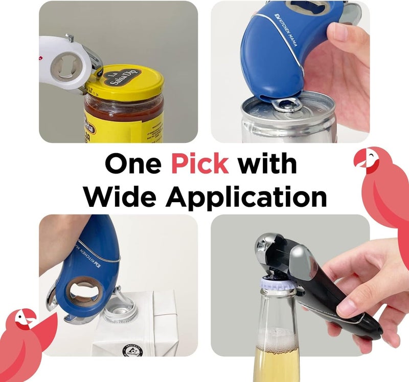 Kitchen Mama Epic One Multifunction Opener: Magnetic Bottle Opener, Beer Soda Opener, Effortless Jar Lid Opener for Seniors and Elderly with weak Hands and Arthritis, Essential Kitchen Gadget (Red) - Image 4